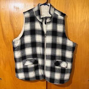 Maurices Checkered Black and White Vest